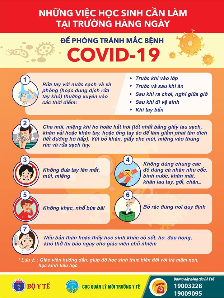Học sinh ở trường cần làm gì để phòng chống COVID-19?